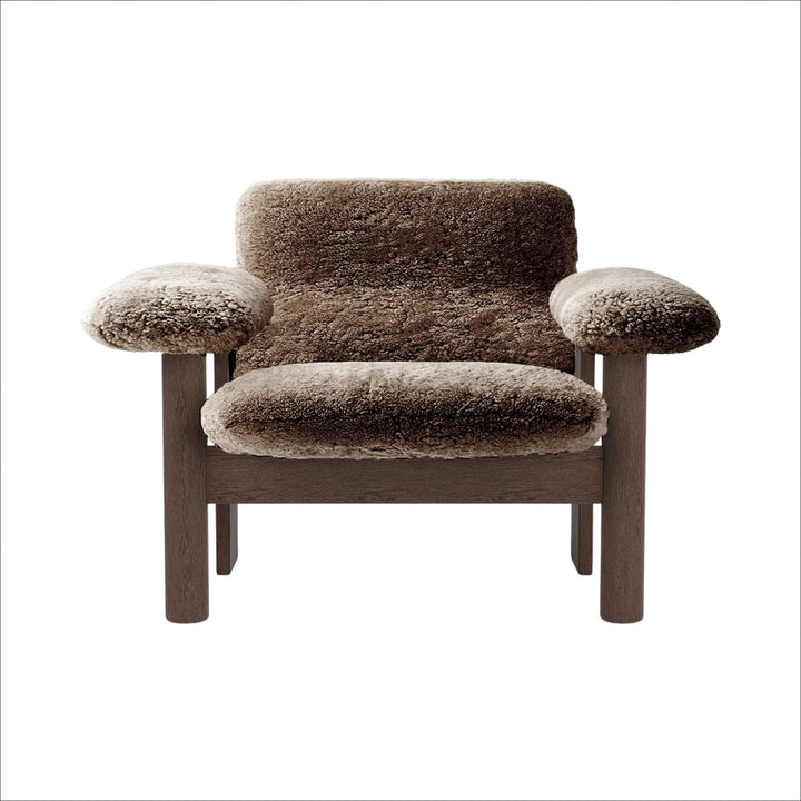 PRE-ORDER │ AUDO CPH Brasilia Lounge Chair, Low Back, Dark Stained Oak/Sheepskin Sahara