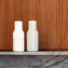 AUDO CPH Salt and Pepper Bottle Ceramic Grinders Set, Sand w/ Walnut Lid