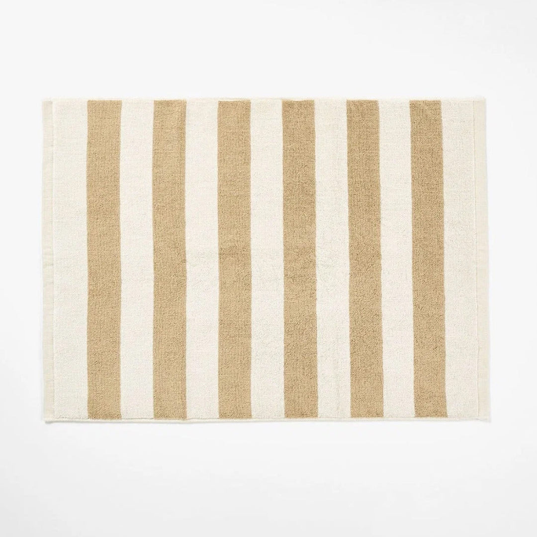 AURA HOME Riviera Stripe Bath Mat, Caramel