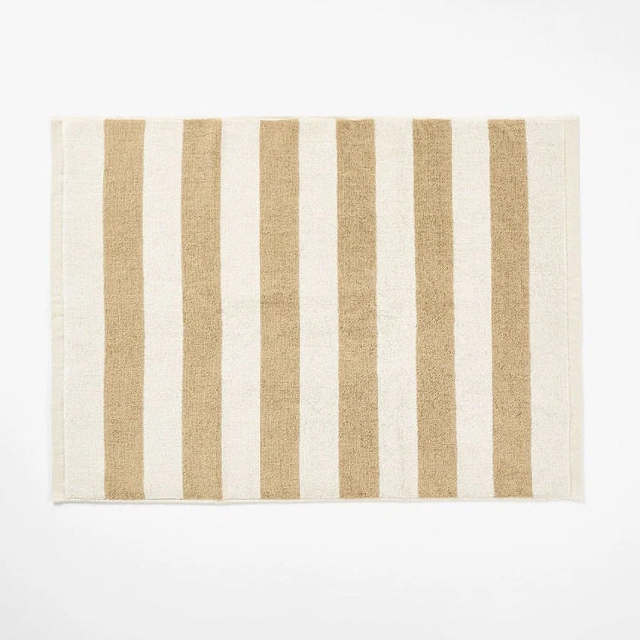 AURA HOME Riviera Stripe Bath Mat, Caramel