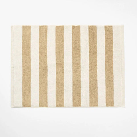 AURA HOME Riviera Stripe Bath Mat, Caramel