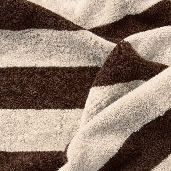AURA HOME Riviera Stripe Bath Mat, Chocolate