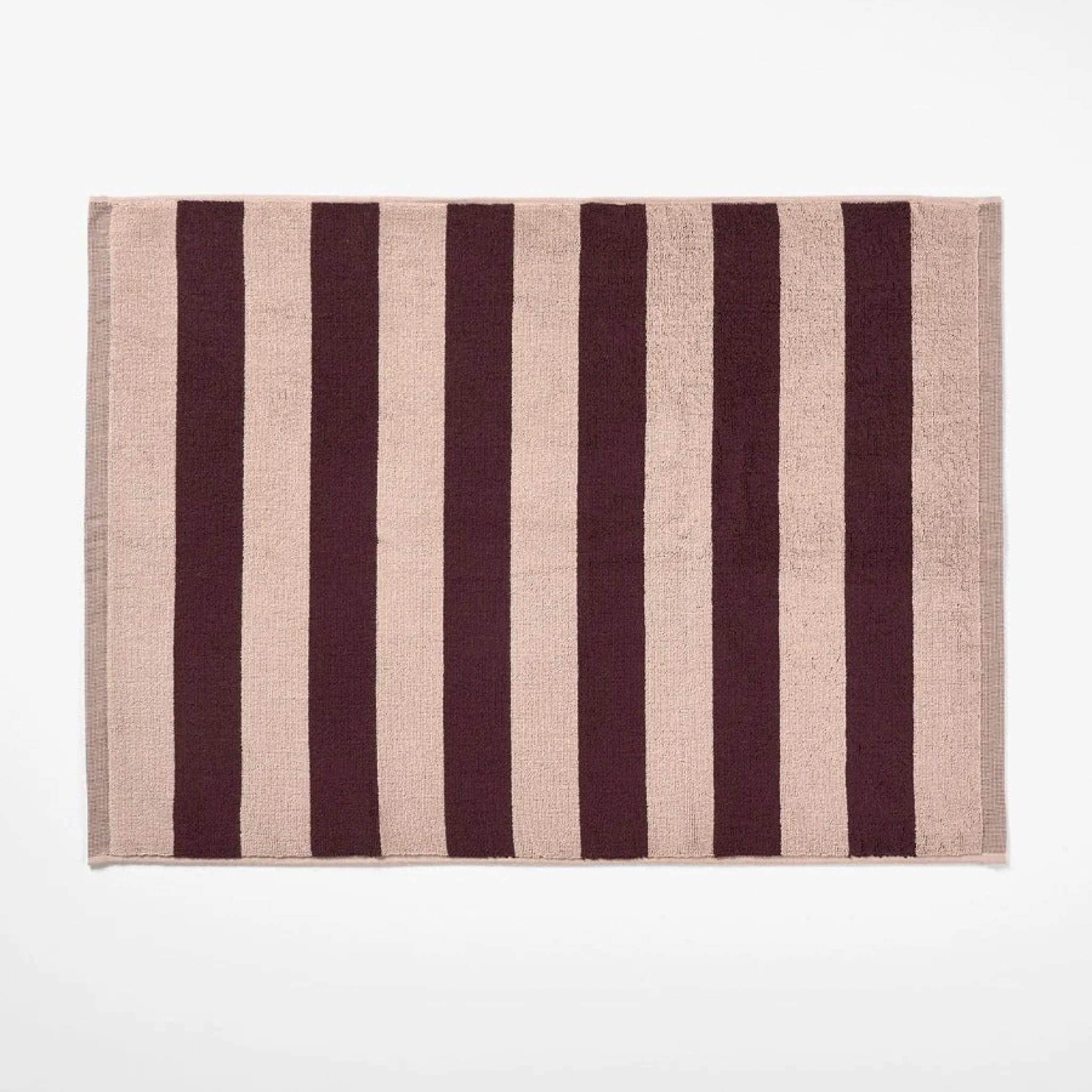AURA HOME Riviera Stripe Bath Mat, Mulberry
