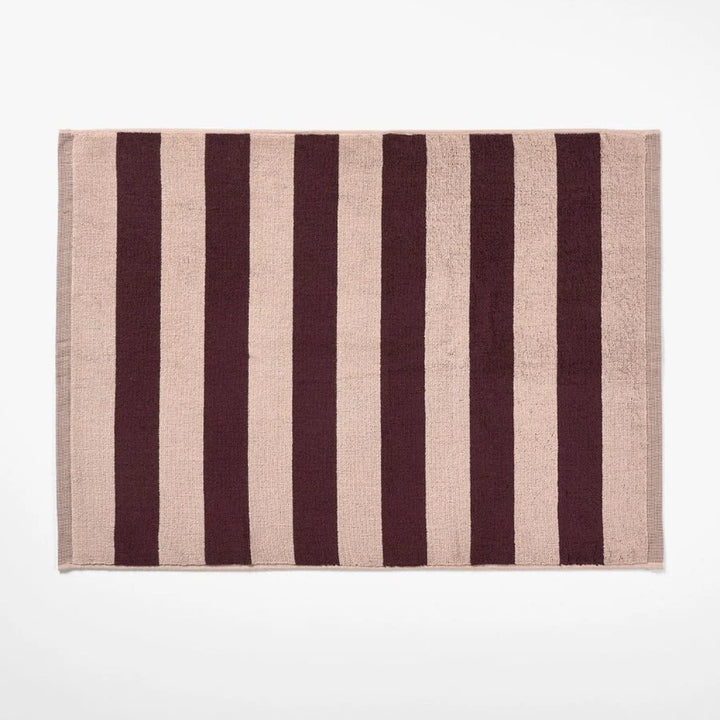 AURA HOME Riviera Stripe Bath Mat, Mulberry