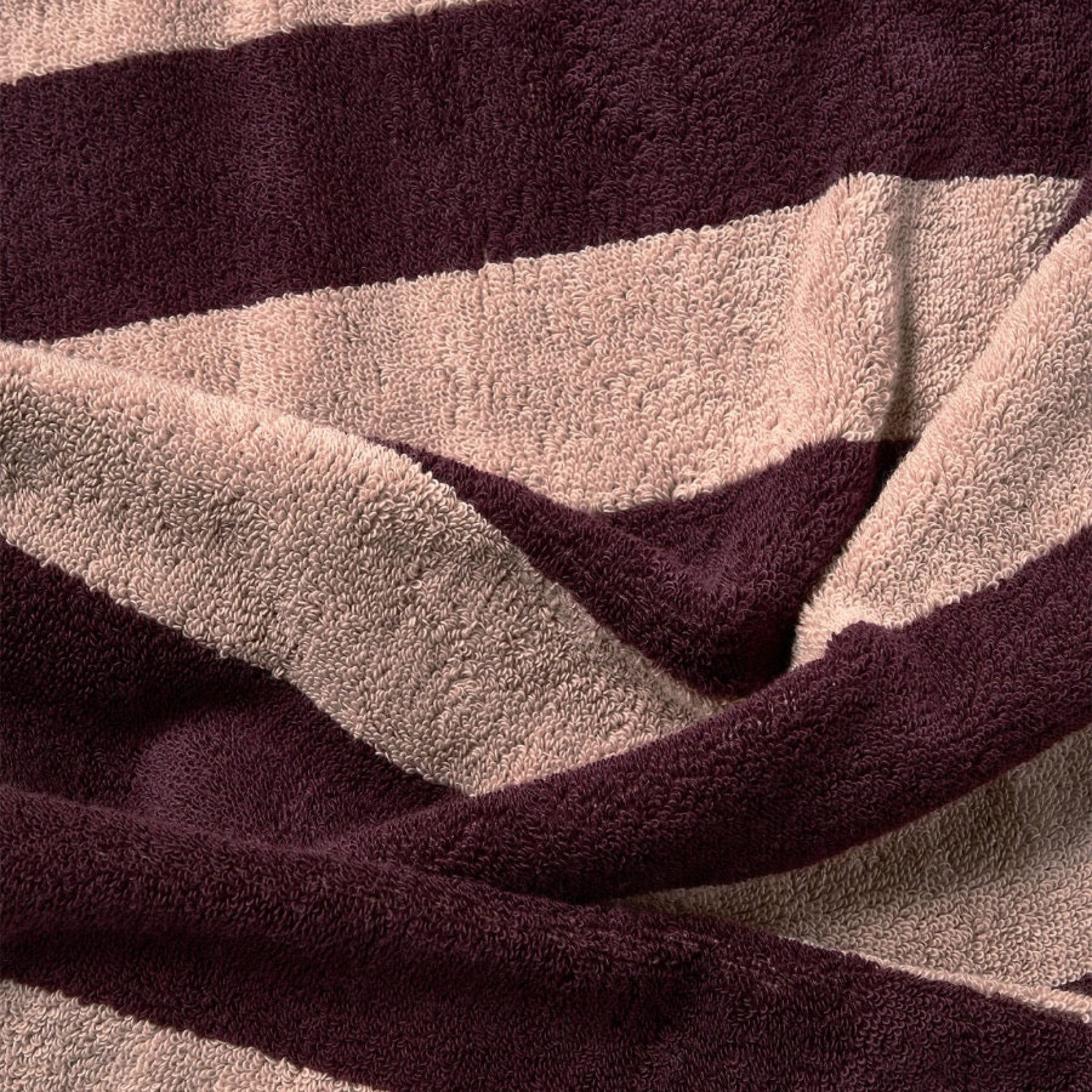 AURA HOME Riviera Stripe Bath Mat, Mulberry