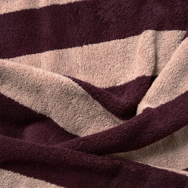 AURA HOME Riviera Stripe Bath Mat, Mulberry