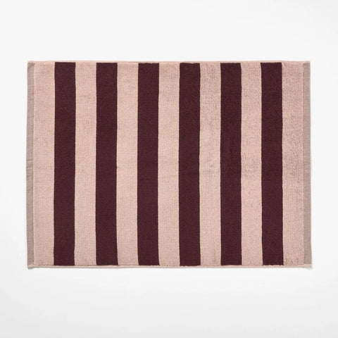AURA HOME Riviera Stripe Bath Mat, Mulberry