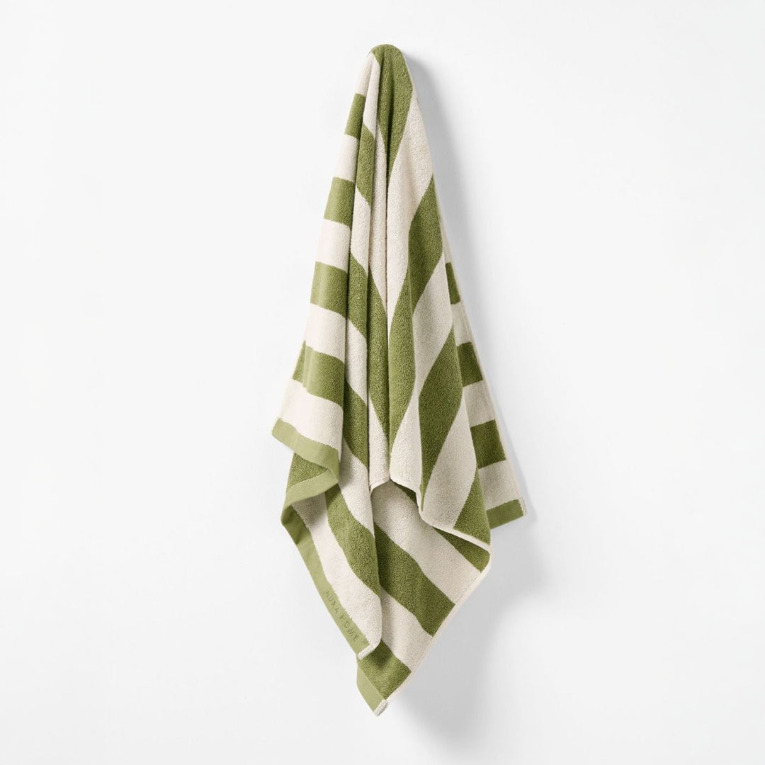 AURA HOME Riviera Stripe Bath Sheet, Caper