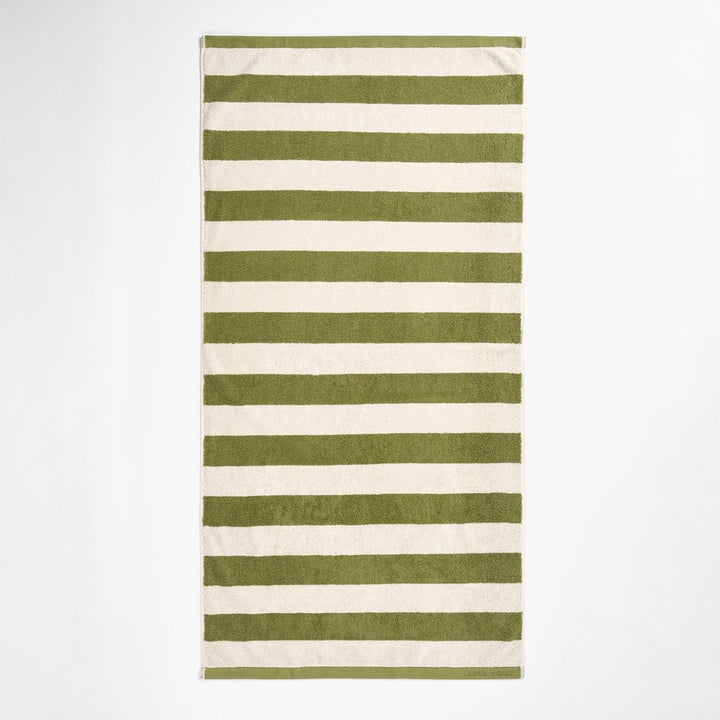 AURA HOME Riviera Stripe Bath Sheet, Caper