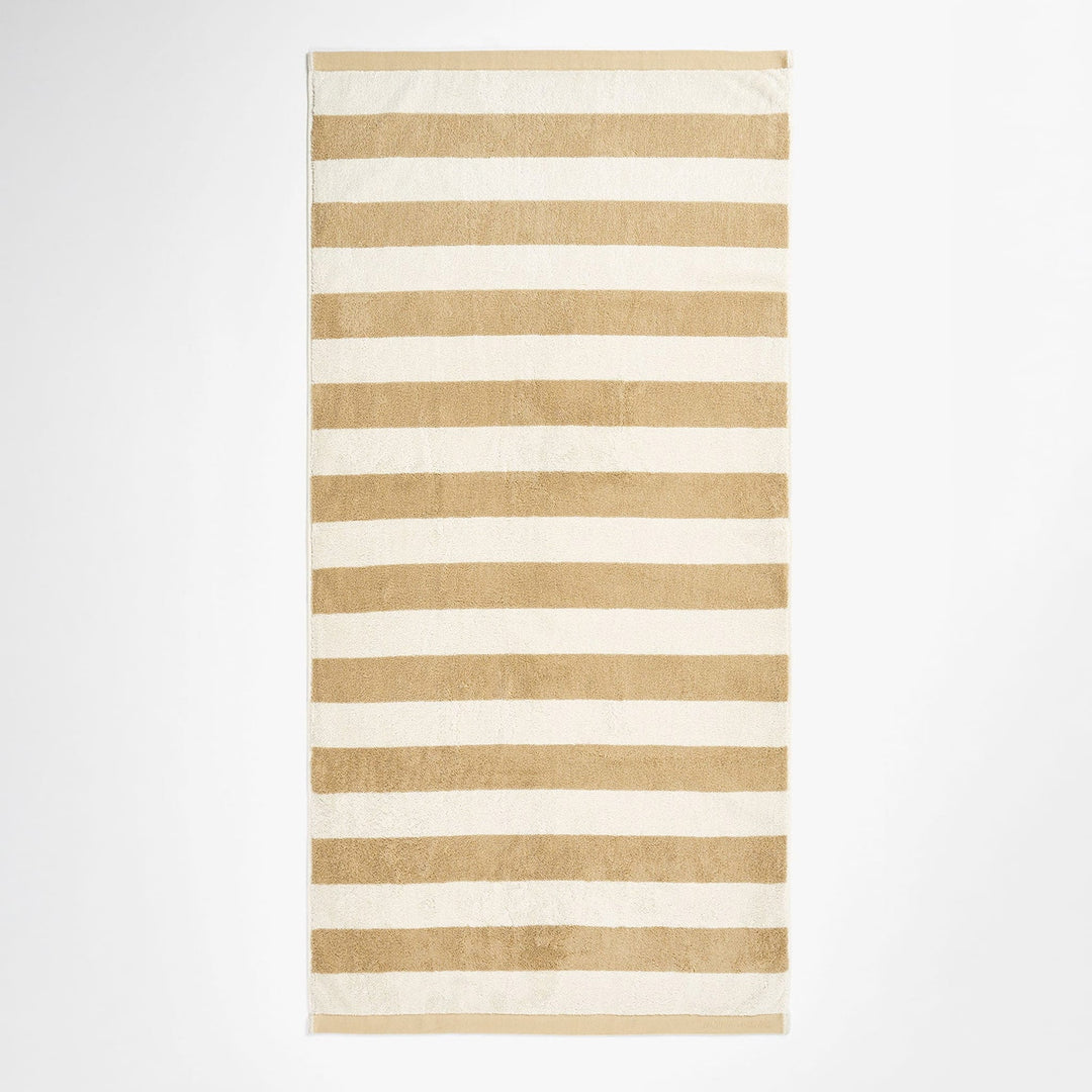 AURA HOME Riviera Stripe Bath Sheet, Caramel