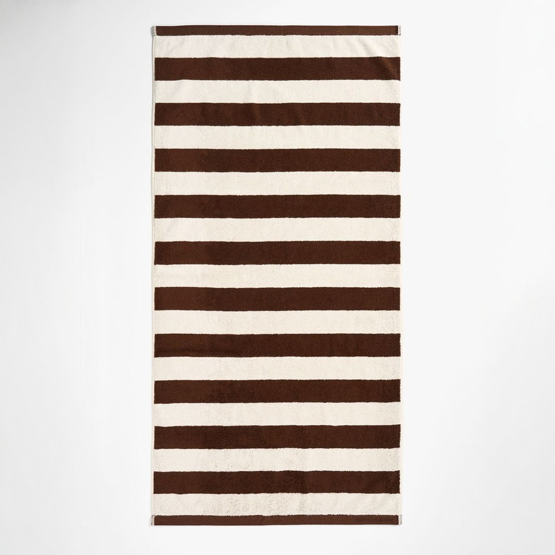 AURA HOME Riviera Stripe Bath Sheet, Chocolate