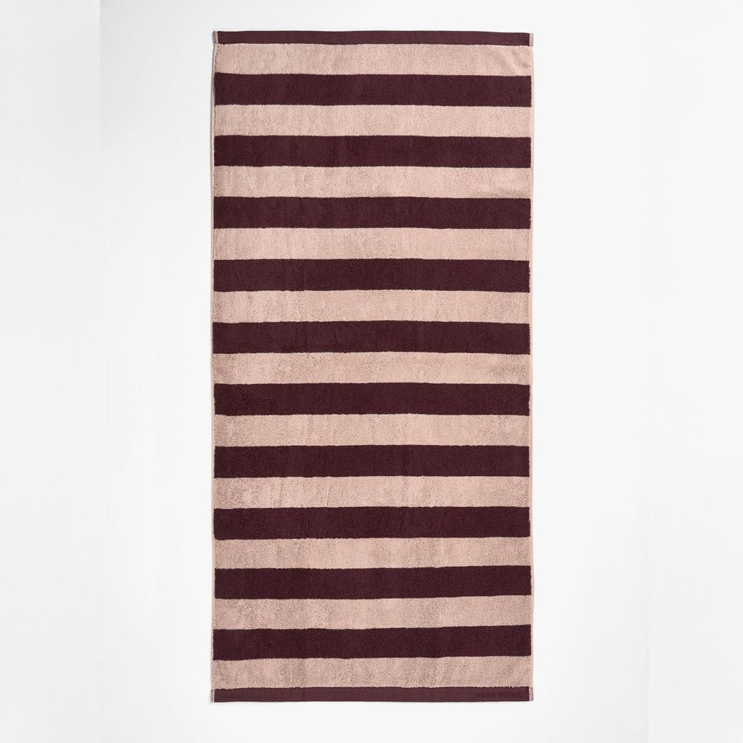 AURA HOME Riviera Stripe Bath Sheet, Mulberry