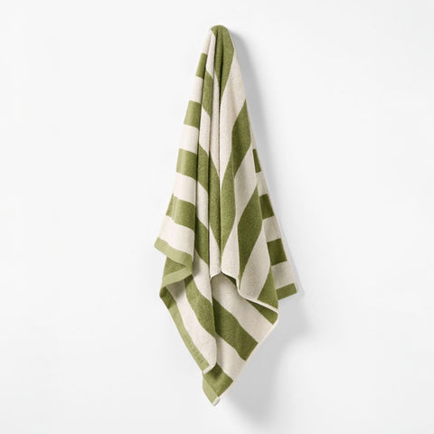 AURA HOME Riviera Stripe Bath Towel, Caper