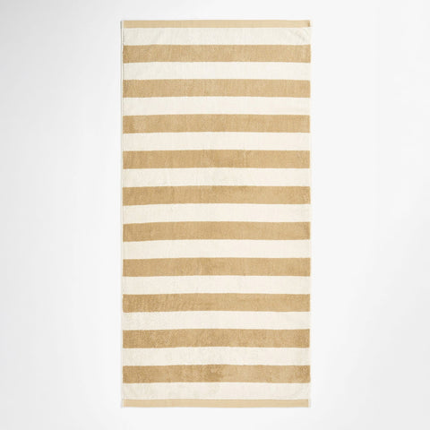AURA HOME Riviera Stripe Bath Towel, Caramel