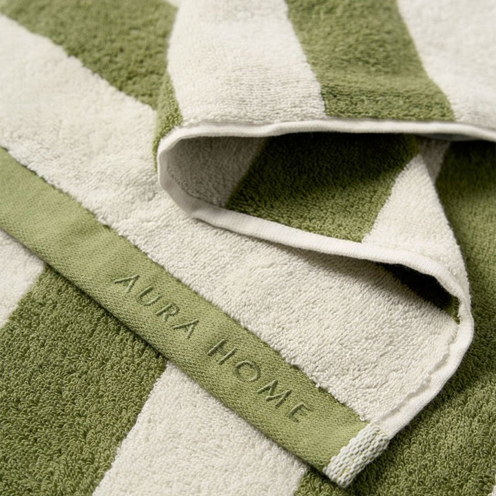 AURA HOME Riviera Stripe Hand Towel, Caper