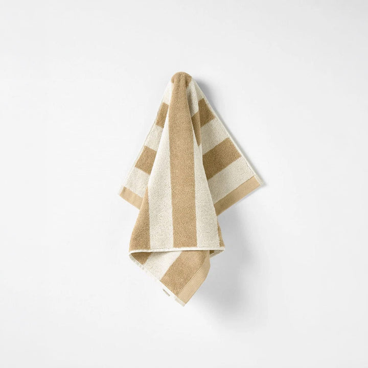 AURA HOME Riviera Stripe Hand Towel, Caramel