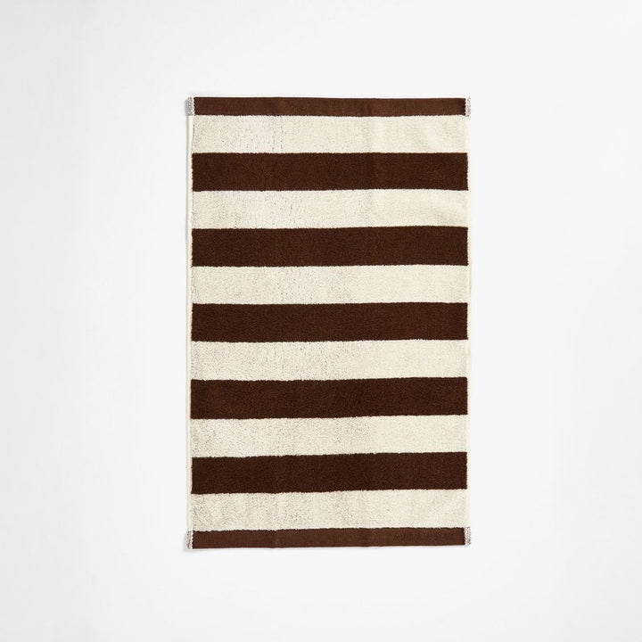 AURA HOME Riviera Stripe Hand Towel, Chocolate