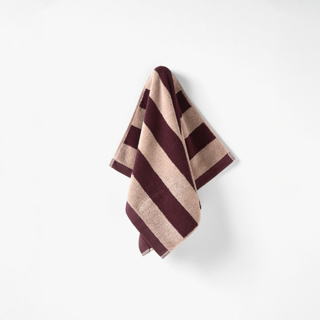 AURA HOME Riviera Stripe Hand Towel, Mulberry