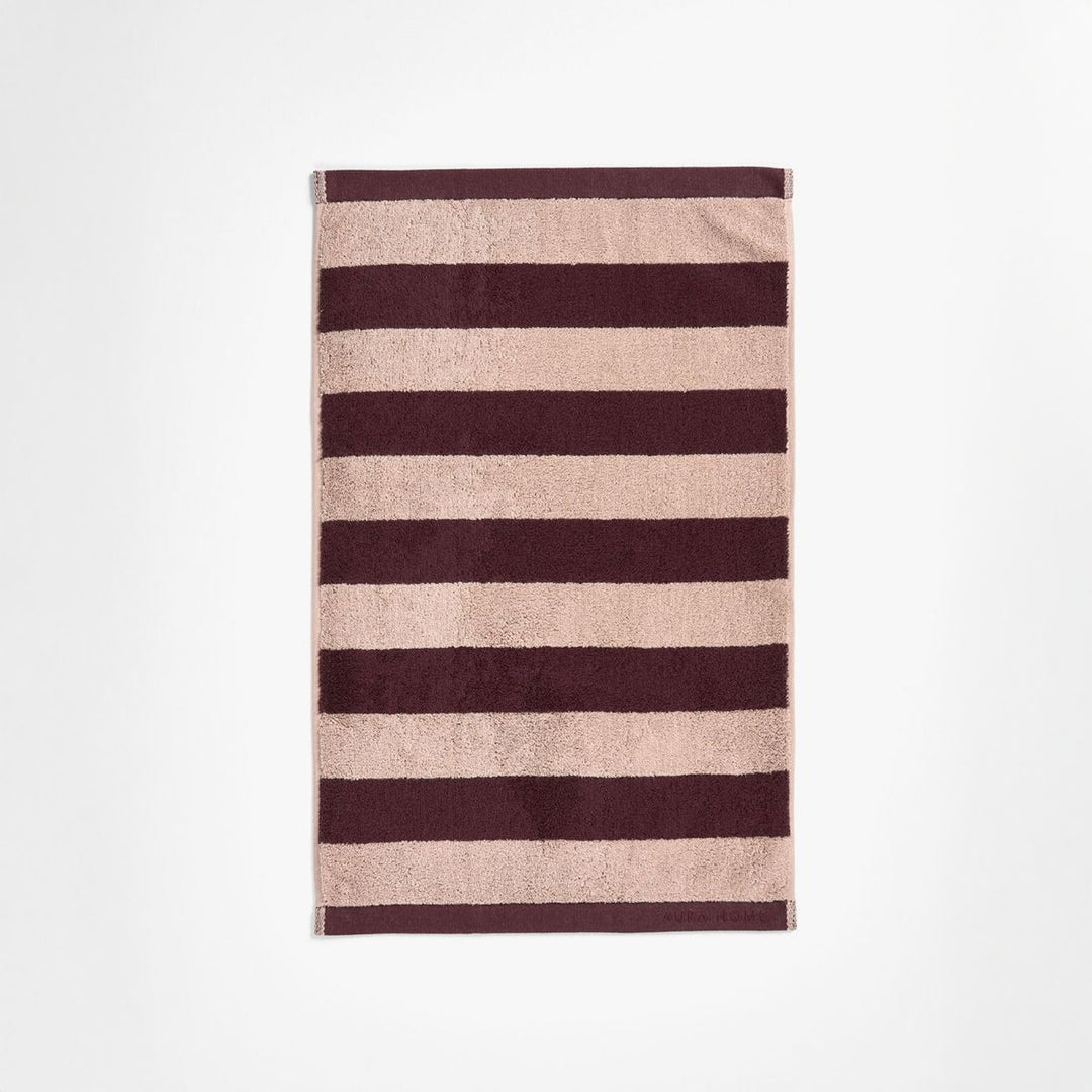 AURA HOME Riviera Stripe Hand Towel, Mulberry
