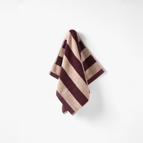 AURA HOME Riviera Stripe Hand Towel, Mulberry
