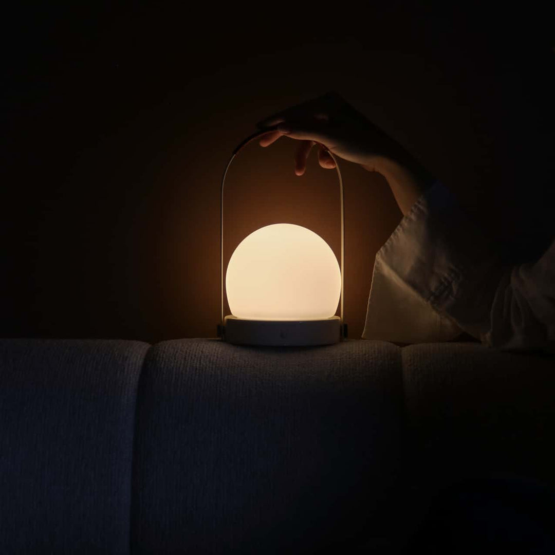 AUDO CPH Carrie Table Lamp, Brushed Aluminium/Leather