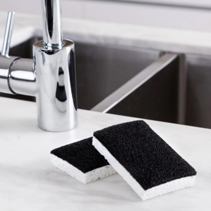 BARKLY BASICS Black and White Scourer Sponge (2 Pack)