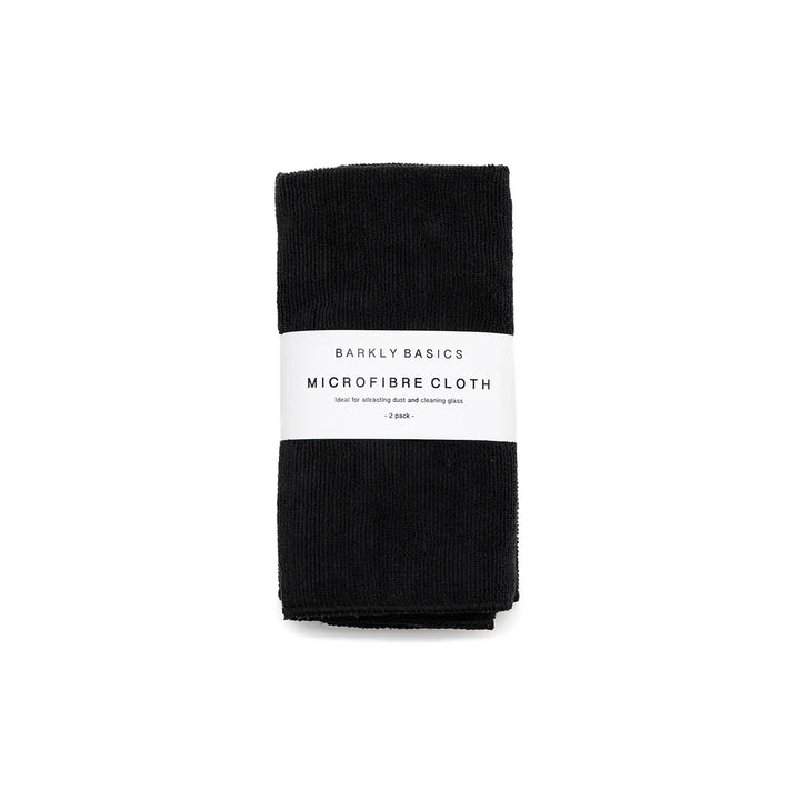 BARKLY BASICS Microfibre Cloths, Black (2 Pack)