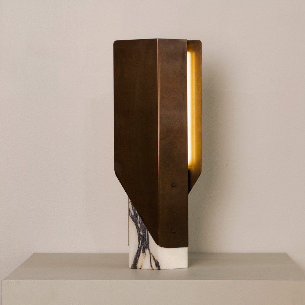 PRE-ORDER │ BEN-TOVIM DESIGN Fold Table Lamp, Calacatta Viola/Bronze Patina