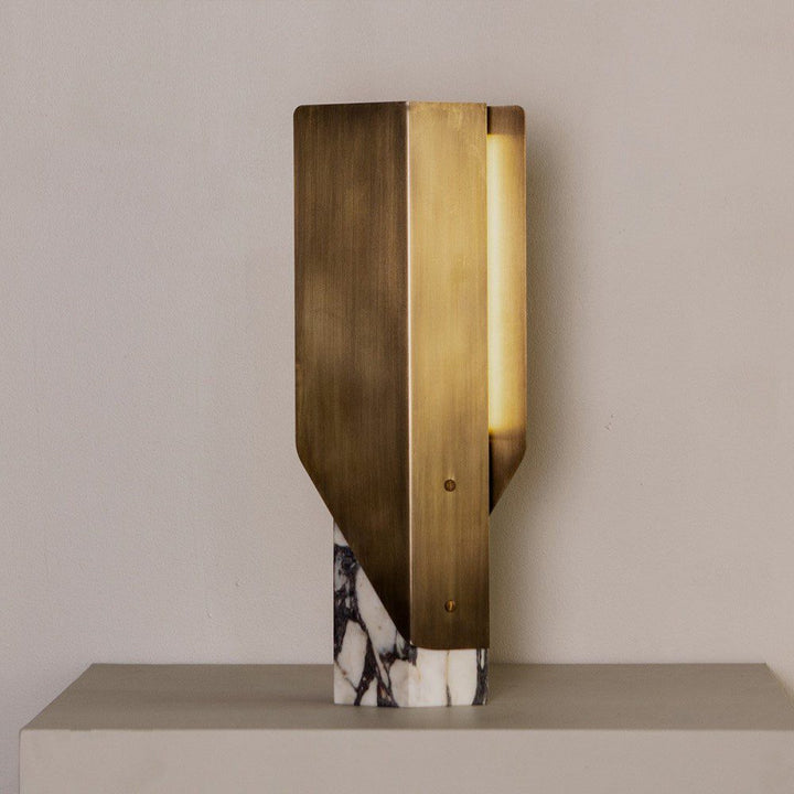 PRE-ORDER │ BEN-TOVIM DESIGN Fold Table Lamp, Calacatta Viola/Bronze Patina