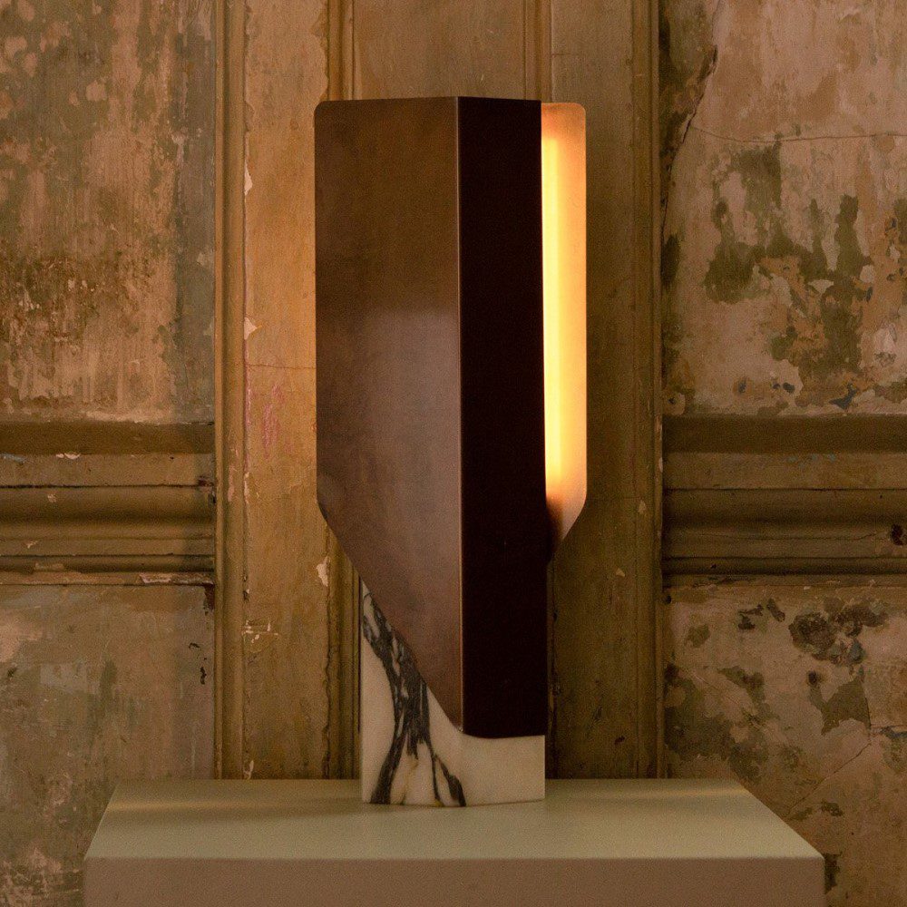 PRE-ORDER │ BEN-TOVIM DESIGN Fold Table Lamp, Calacatta Viola/Bronze Patina