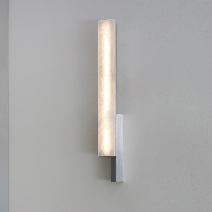 PRE-ORDER │ BEN-TOVIM DESIGN Bloc Wall Sconce, Left, Alabaster & Brushed Aluminium