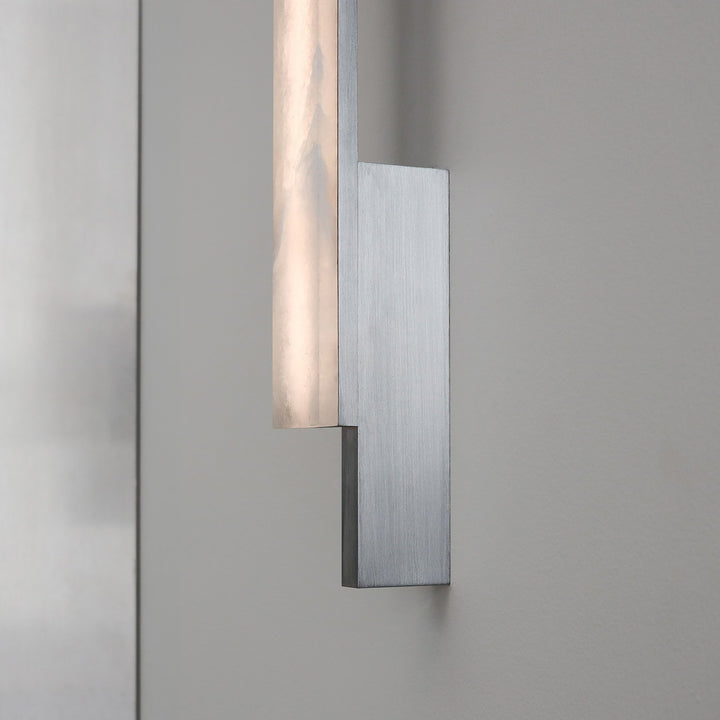 PRE-ORDER │ BEN-TOVIM DESIGN Bloc Wall Sconce, Left, Alabaster & Brushed Aluminium