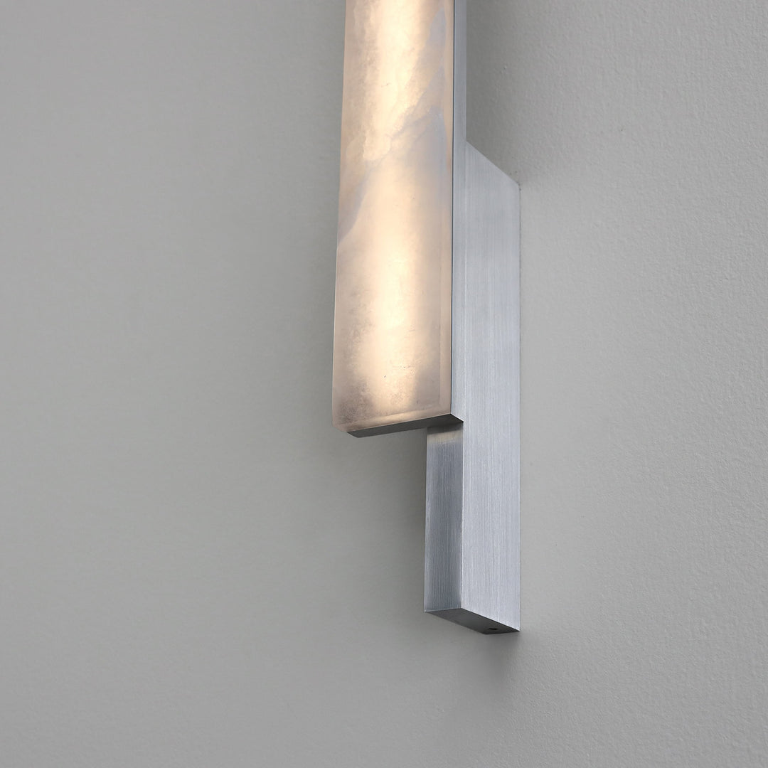 PRE-ORDER │ BEN-TOVIM DESIGN Bloc Wall Sconce, Left, Alabaster & Brushed Aluminium