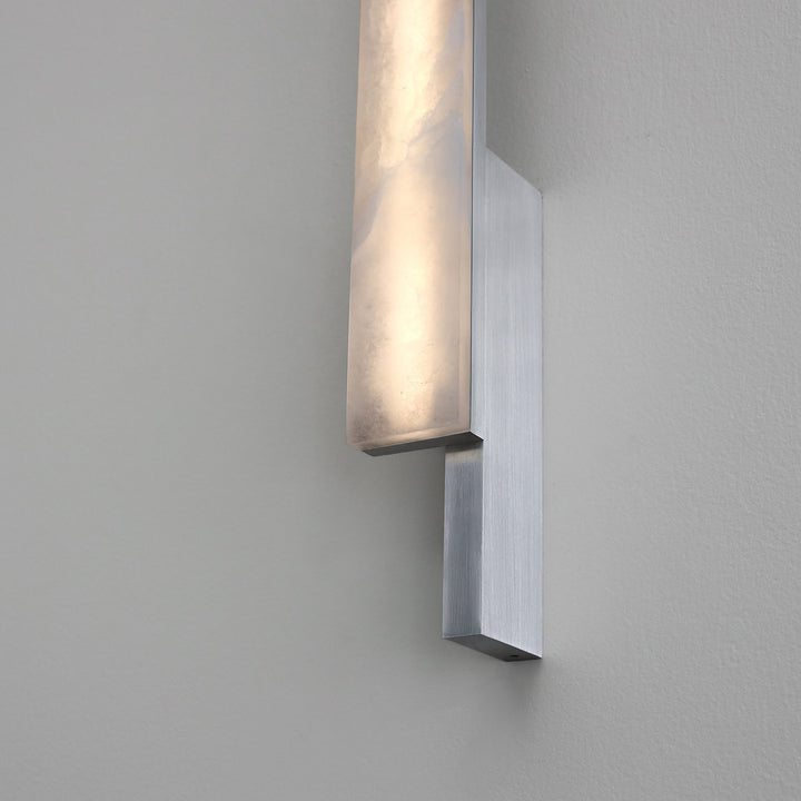 PRE-ORDER │ BEN-TOVIM DESIGN Bloc Wall Sconce, Left, Alabaster & Brushed Aluminium