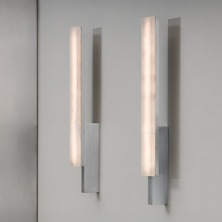 PRE-ORDER │ BEN-TOVIM DESIGN Bloc Wall Sconce, Right, Alabaster & Brushed Aluminium