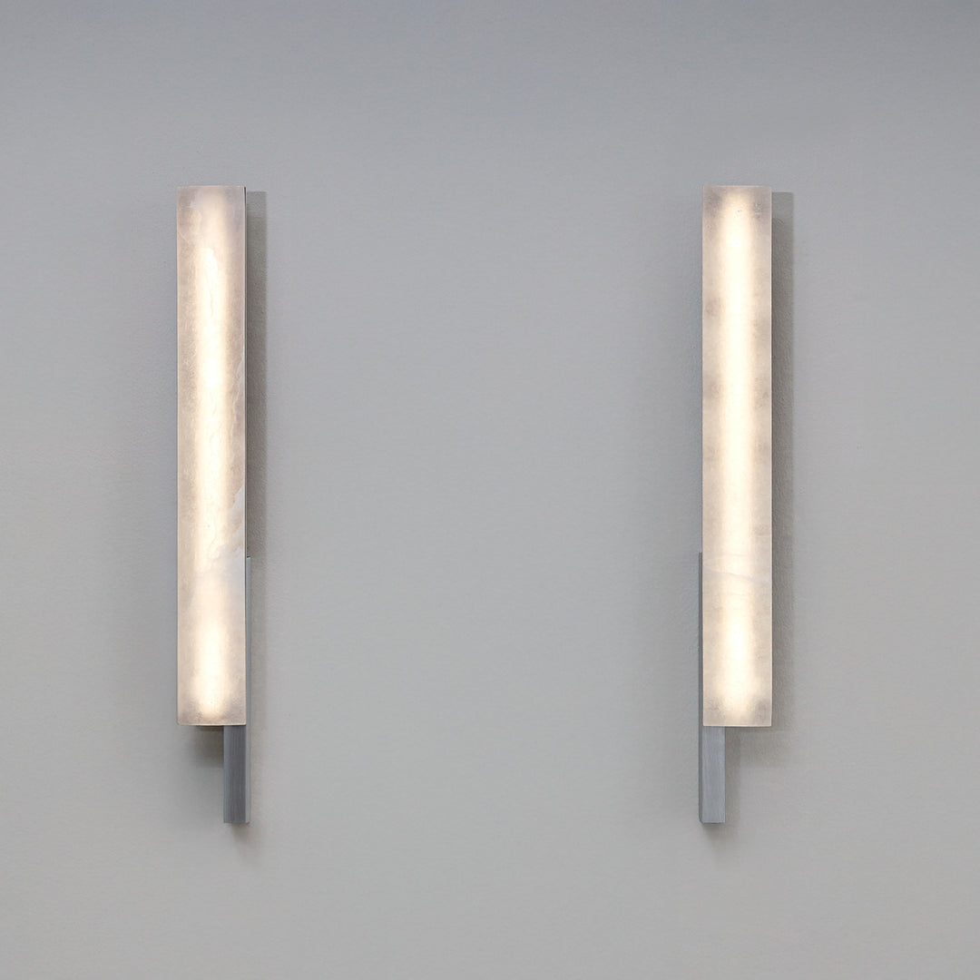 PRE-ORDER │ BEN-TOVIM DESIGN Bloc Wall Sconce, Right, Alabaster & Brushed Aluminium