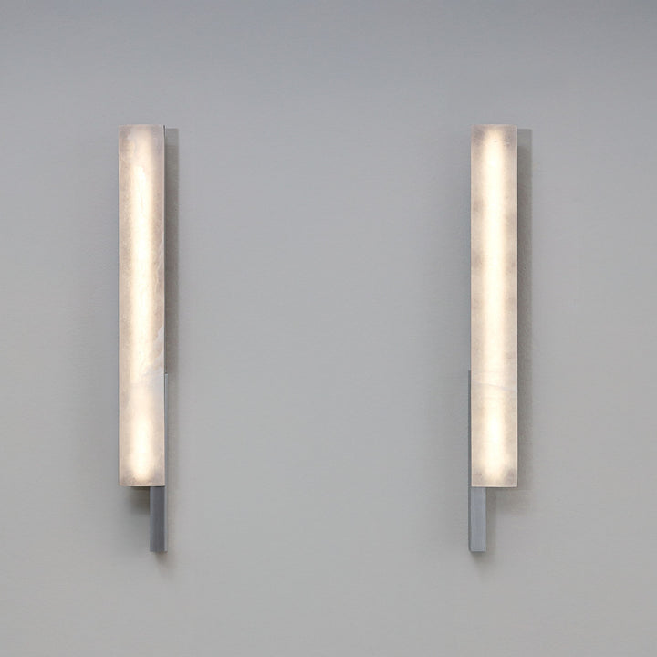 PRE-ORDER │ BEN-TOVIM DESIGN Bloc Wall Sconce, Right, Alabaster & Brushed Aluminium