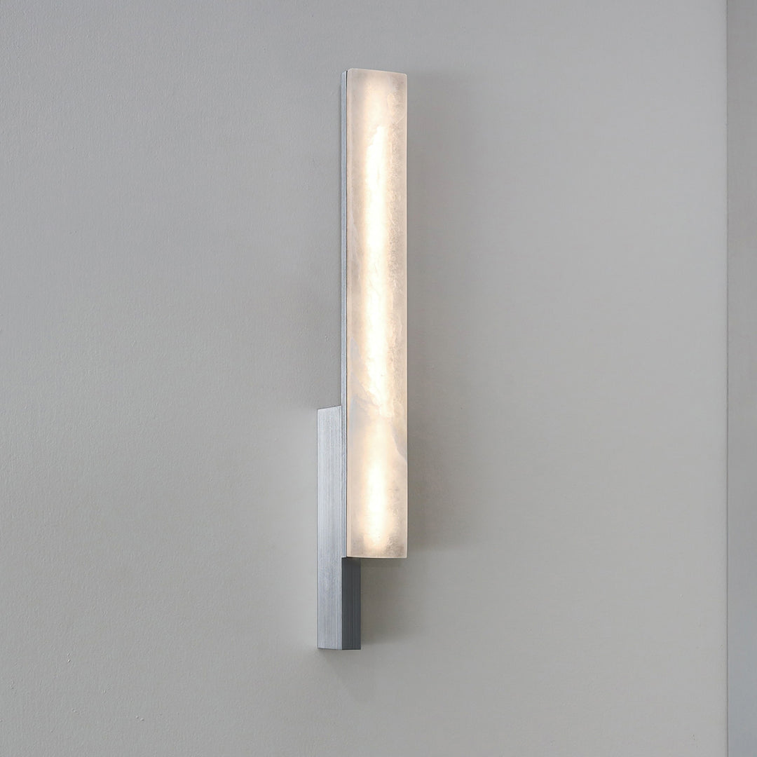 PRE-ORDER │ BEN-TOVIM DESIGN Bloc Wall Sconce, Right, Alabaster & Brushed Aluminium