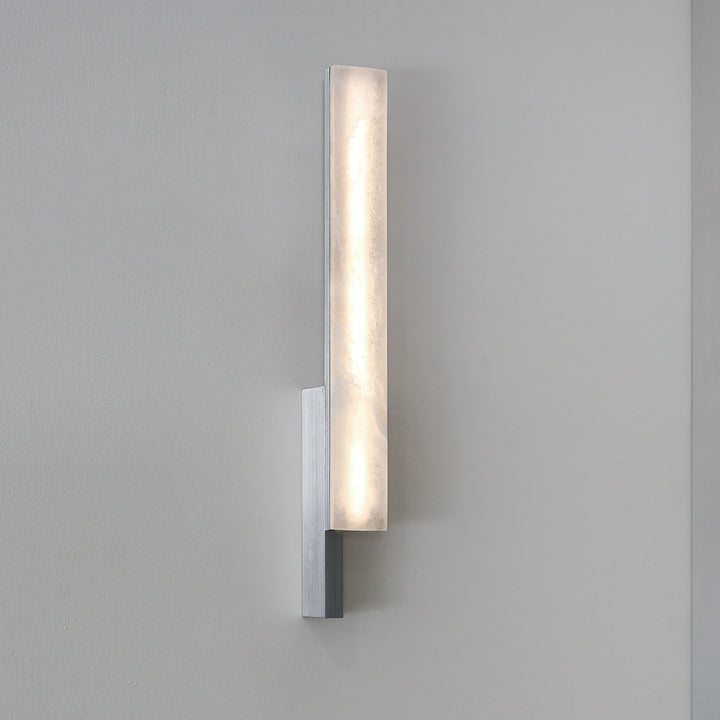 PRE-ORDER │ BEN-TOVIM DESIGN Bloc Wall Sconce, Right, Alabaster & Brushed Aluminium