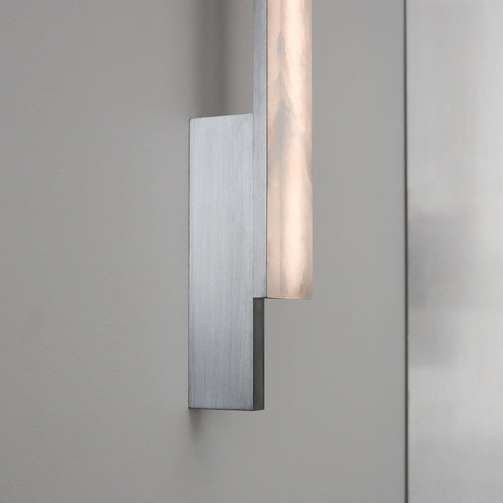 PRE-ORDER │ BEN-TOVIM DESIGN Bloc Wall Sconce, Right, Alabaster & Brushed Aluminium