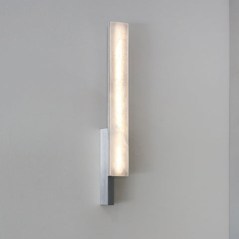 PRE-ORDER │ BEN-TOVIM DESIGN Bloc Wall Sconce, Right, Alabaster & Brushed Aluminium