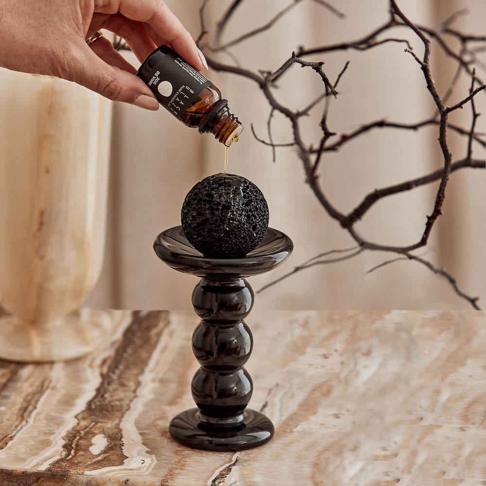 Halo Lava Rock diffuser room fragrance with vetiver and fid scented oil.