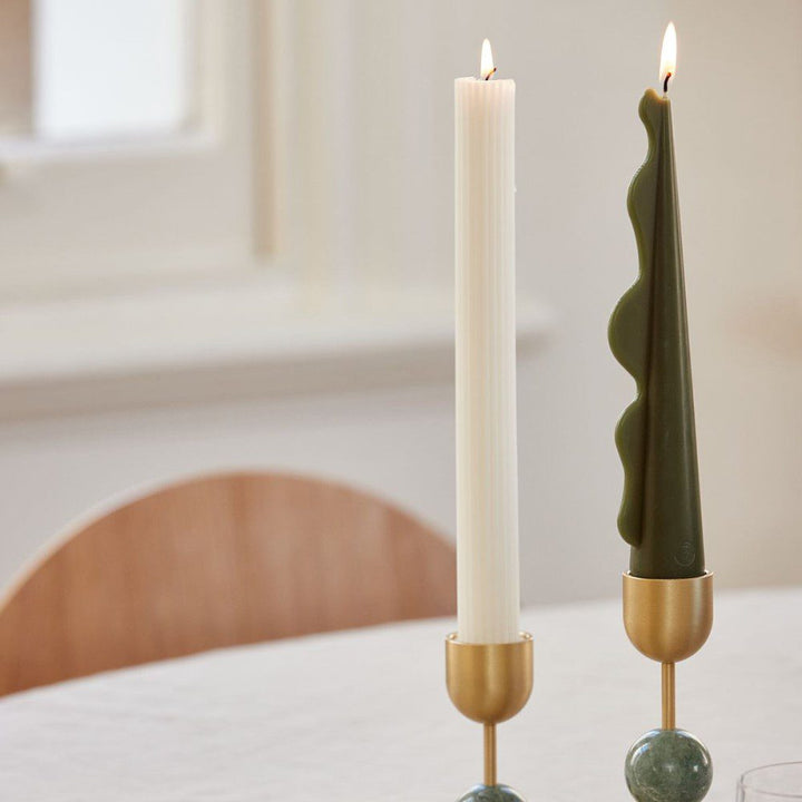 BLACK BLAZE Seaweed Pillar Candle, Olive