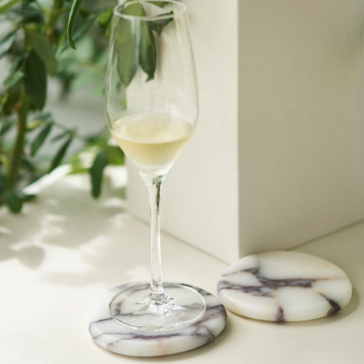 BLACK BLAZE Stone Coasters, Calacatta Viola (Set of 2)