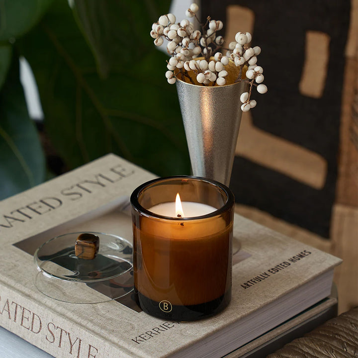 BLACK BLAZE Glass Candle Lid, Tiger Eye