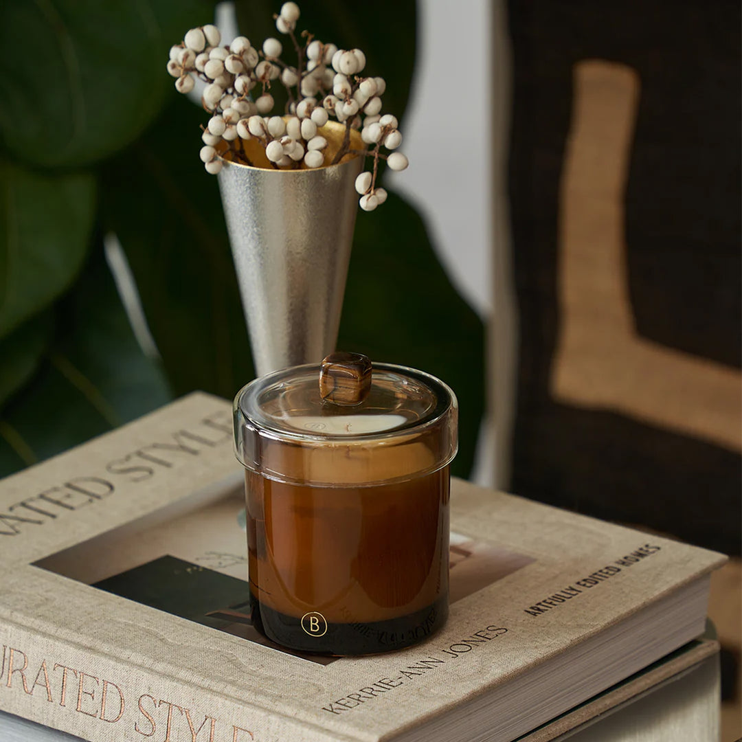 BLACK BLAZE Glass Candle Lid, Tiger Eye