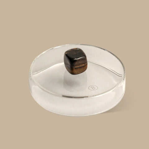 BLACK BLAZE Glass Candle Lid, Tiger Eye