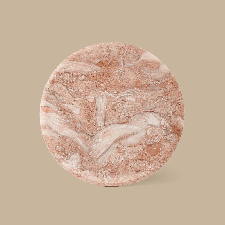 BLACK BLAZE Linea Round Marble Tray, D20cm, Fossil Pink