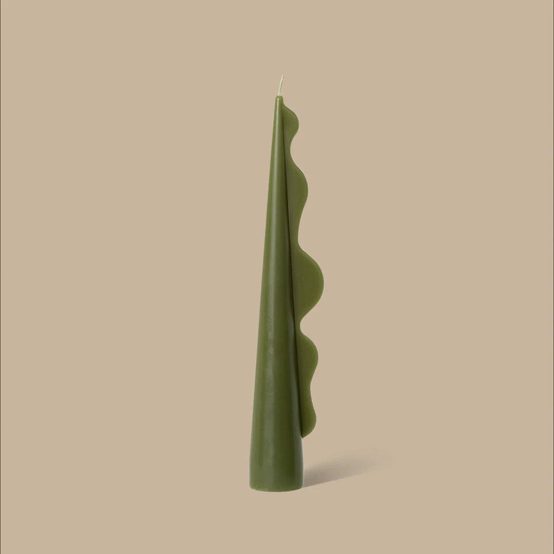 BLACK BLAZE Seaweed Pillar Candle, Olive