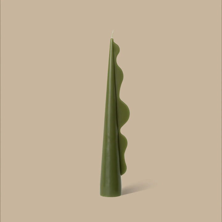 BLACK BLAZE Seaweed Pillar Candle, Olive